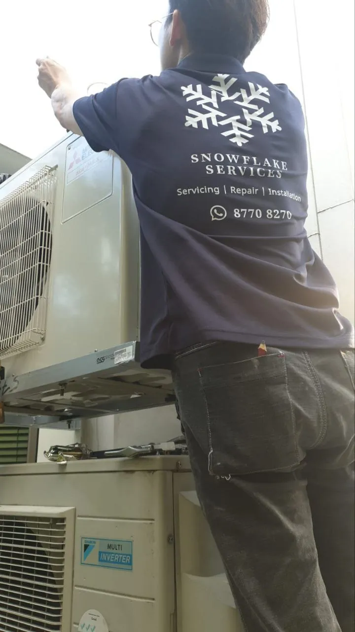 Snowflake Aircon on-site work